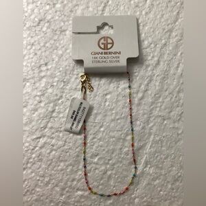 Giani Bernini 18k Gold over Sterling Silver Multicolor Beaded Anklet Bracelet